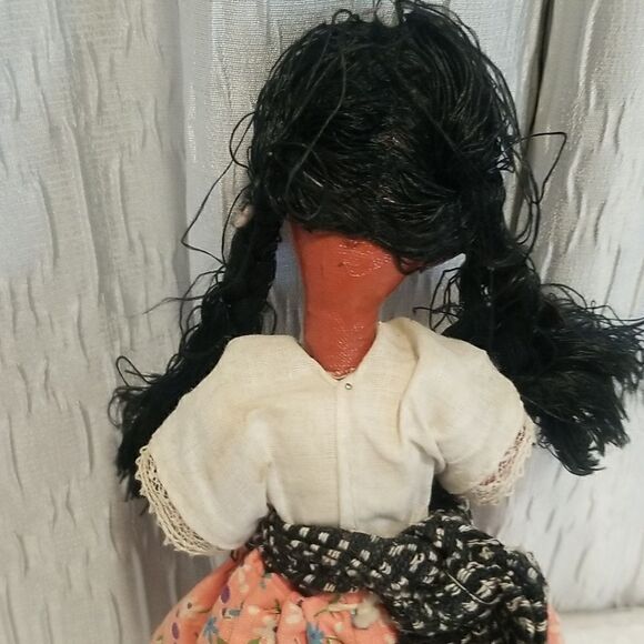 VINTAGE Mexican Handmade Painted Folk Art Dolls Paper Mache Figurine Doll - Picture 7 of 12